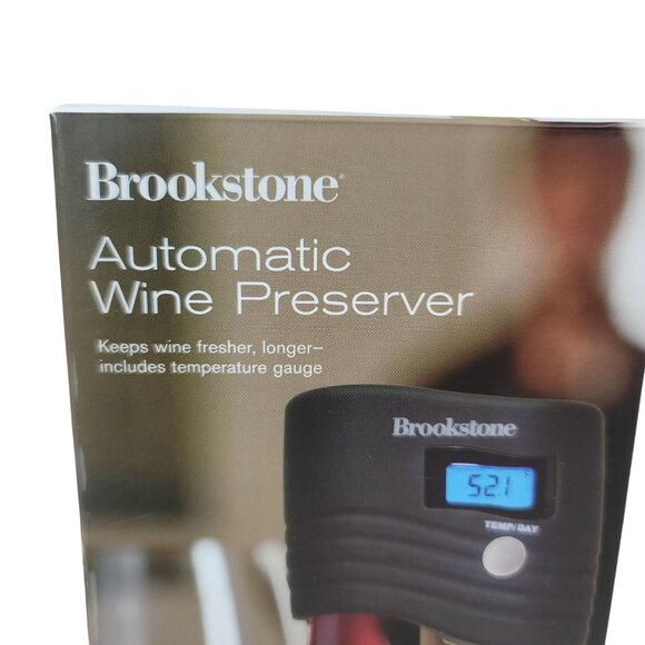 Brookstone Automatic Wine Preserver Temperature Gauge Fits 750ML Bottles NEW - Picture 2 of 9